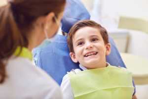 young boy in dental chair